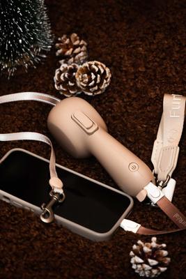 Show full view: Maison FurRéal ChocoLéash Flagship with Hand Warming & Power Bank Retractable Dog Leash, Sandy Rose, 9-ft long, 1.75-in wide slide 7 of 11