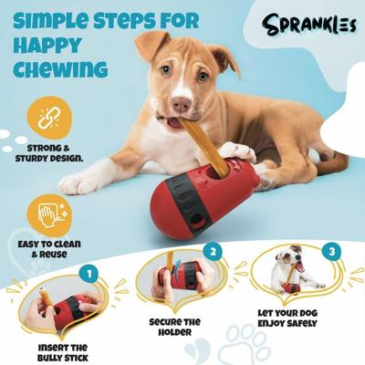 Show full view: Sprankles Safe Bully Stick Holder & Dog Chew Treat Dispenser, Green slide 2 of 4