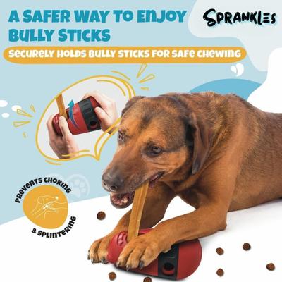 Show full view: Sprankles Safe Bully Stick Holder & Dog Chew Treat Dispenser, Red slide 4 of 6