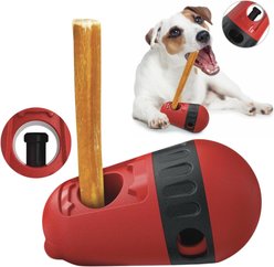Sprankles Safe Bully Stick Holder & Dog Chew Treat Dispenser, Red