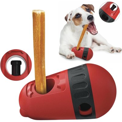 Sprankles Sprankles Safe Bully Stick Holder & Dog Chew Treat Dispenser, Red
