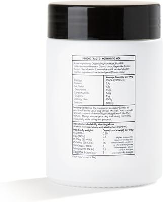 Show full view: DOG By Dr Lisa Fibre Powder Digestive Aid for Dogs, 100-g jar slide 8 of 8
