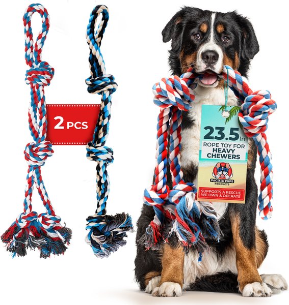 PACIFIC PUPS RESCUE Knots Tough Dog Rope Tug Toy, Large, count