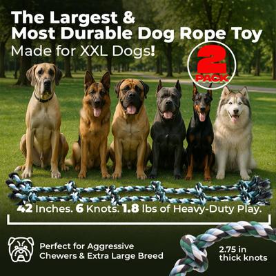 Show full view: Pacific Pups Rescue Knotted Tough Rope Tug Dog Toy, XX-Large, 2 count, Green slide 2 of 9