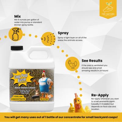 Show full view: The Nature Company Coop Poop Buster Chicken Coop Cleaner with 0.5-gallon Sprayer, 16-fl oz jug with 1/2-gal sprayer slide 5 of 7
