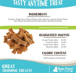 Raw Paws Bone Shaped Peanut Butter & Chicken Soft Dog Jerky Treats, 16-oz bag slide 2 of 6