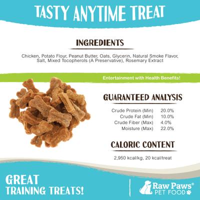 Show full view: Raw Paws Bone Shaped Peanut Butter & Chicken Soft Dog Jerky Treats, 16-oz bag slide 4 of 8