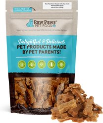 Raw Paws Bone Shaped Peanut Butter & Chicken Soft Dog Jerky Treats, 16-oz bag