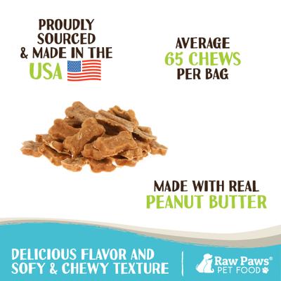 Show full view: Raw Paws Bone Shaped Peanut Butter & Chicken Soft Dog Jerky Treats, 16-oz bag slide 3 of 8