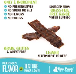Raw Paws Water Buffalo Dog Jerky Treats, 16-oz bag slide 2 of 6