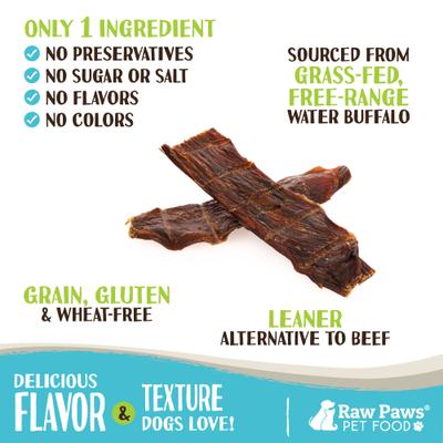 Show full view: Raw Paws Water Buffalo Dog Jerky Treats, 16-oz bag slide 3 of 7