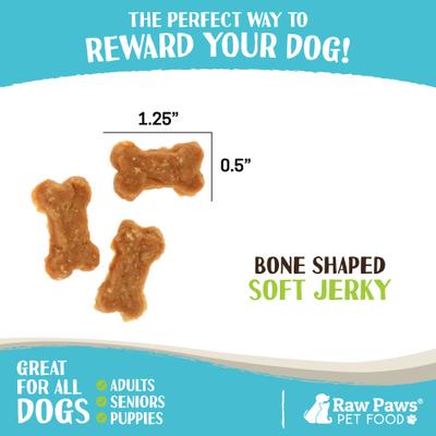 Show full view: Raw Paws Bone Shaped Peanut Butter & Chicken Soft Dog Jerky Treats, 16-oz bag slide 5 of 8