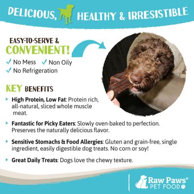 Show full view: Raw Paws Water Buffalo Dog Jerky Treats, 16-oz bag slide 6 of 7