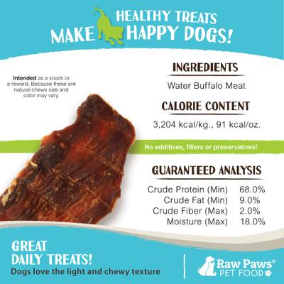 Show full view: Raw Paws Water Buffalo Dog Jerky Treats, 16-oz bag slide 4 of 7
