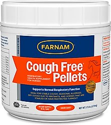 Farnam Cough Free Pellets Respiratory Health Horse Supplement, 1.75-lb jar, 48 Day Supply