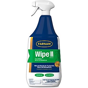 Farnam Wipe Fly Spray with Citornella, 32-fl oz bottle