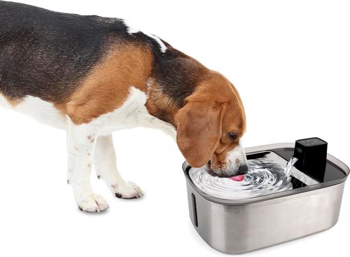 Show full view: allforpaws Lifestyle Pets Wireless Stainless Steel Cat Water Fountain, Brown, 7.5-lt slide 4 of 8