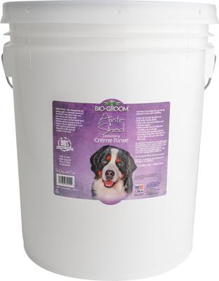 Show full view: Bio-Groom Anti-Shed Deshedding Crème Rinse Dog Conditioner, 5-gal bottle + Plastic Dispensing 5-gal Shampoo Pump slide 2 of 4