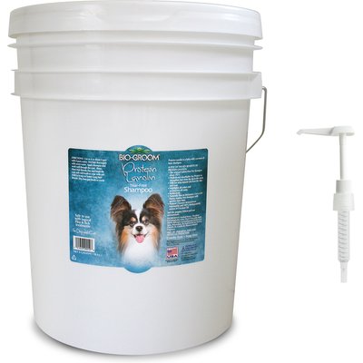 Bio-Groom Bio-Groom Silky Dog Tear-Free Protein Lanolin Dog Shampoo, 5-gal pail + Plastic Dispensing 5-gal Shampoo Pump