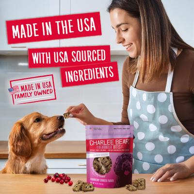 Show full view: Charlee Bear Bearnola Bites Cranberry Cobbler Flavor Dog Treats, 8-oz bag slide 5 of 10