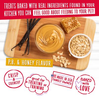 Show full view: Charlee Bear Bearnola Bites Peanut Butter & Honey Flavor Dog Treats, 8-oz bag slide 6 of 10