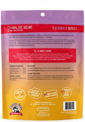 Show full view: Charlee Bear Bearnola Bites Peanut Butter & Honey Flavor Dog Treats, 8-oz bag slide 3 of 10