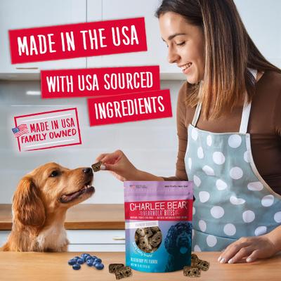 Show full view: Charlee Bear Bearnola Bites Blueberry Pie Flavor Dog Treats, 8-oz bag slide 5 of 10