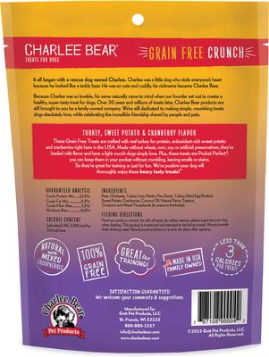 Show full view: Charlee Bear Natural Bear Crunch Grain-Free Turkey, Sweet Potato & Cranberry Dog Treats, 8-oz bag slide 3 of 11