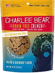 Charlee Bear Natural Bear Crunch Grain-Free Bacon & Blueberry Dog Treats, 8-oz bag