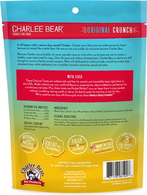 Show full view: Charlee Bear Original Crunch Chicken Liver Crunchy Dog Treats, 16-oz bag slide 3 of 12