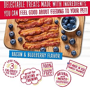 Charlee Bear Natural Bear Crunch Grain-Free Bacon & Blueberry Dog Treats, 8-oz bag