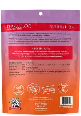 Show full view: Charlee Bear Bearnola Bites Pumpkin Spice Flavor Dog Treats, 8-oz bag slide 3 of 10