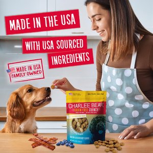 Charlee Bear Natural Bear Crunch Grain-Free Bacon & Blueberry Dog Treats, 8-oz bag