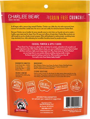Show full view: Charlee Bear Natural Bear Crunch Grain-Free Chicken, Pumpkin & Apple Dog Treats, 8-oz bag slide 3 of 11