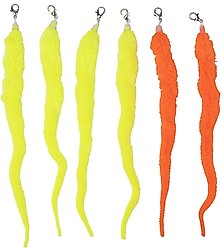 allforpaws Fluffy Tail Replacement 6-Piece Interactive Cat Toy, Green, 8.5 x 0.6 x 6.6-in