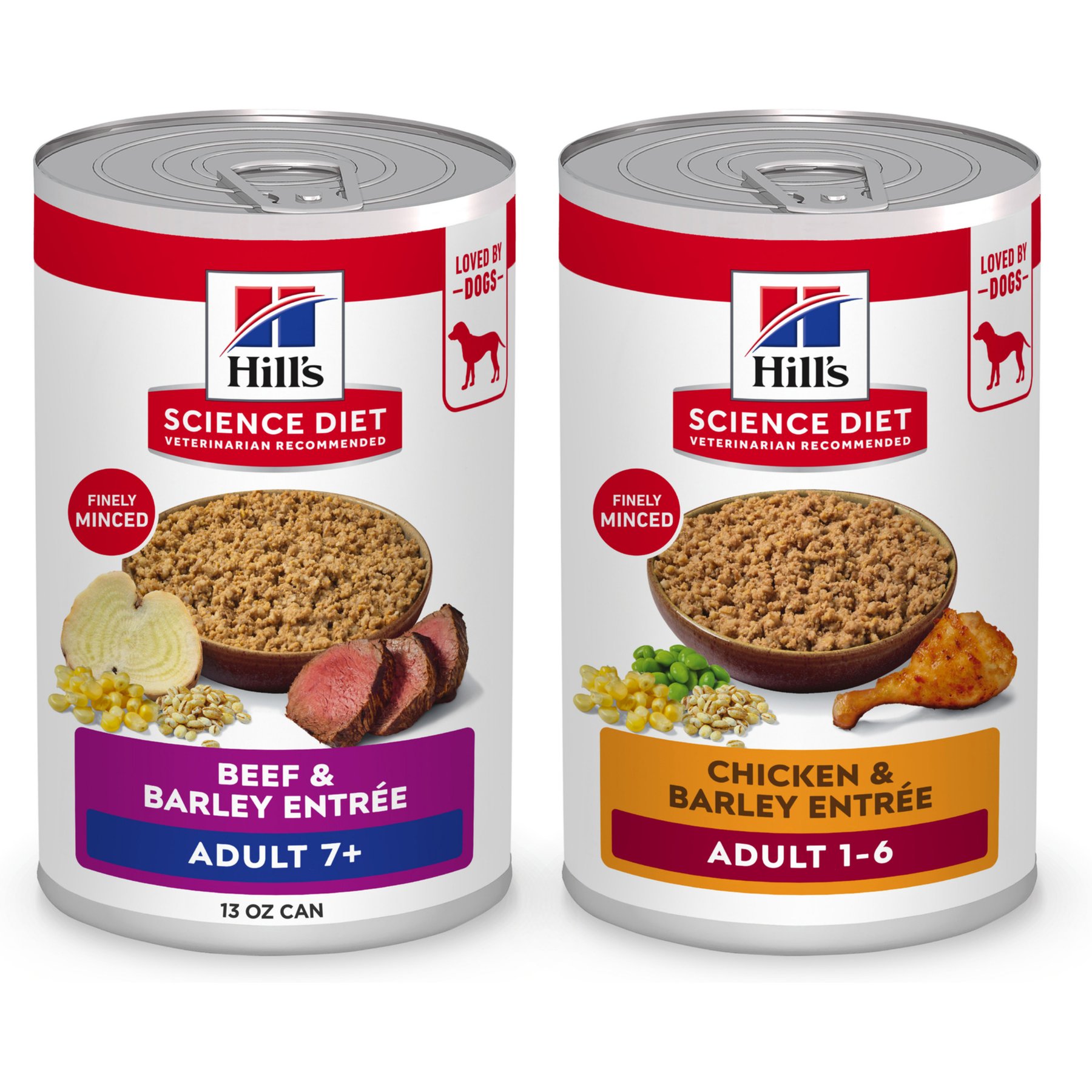 Hill's Science Diet Chicken & Barley Entree + 7+ Beef & Barley Entree Canned Dog Food
