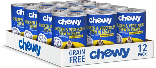 Show full view: Chewy Stews Chicken & Vegetables in Gravy Grain-Free Canned Dog Food (FORMERLY AMERICAN JOURNEY), 12.5-oz can, case of 12 slide 3 of 10