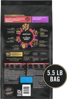 Show full view: Purina Pro Plan Sensitive Skin & Stomach Turkey & Oat Meal Formula Dry Cat Food, 5.5-lb bag slide 3 of 12