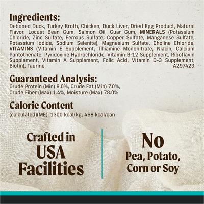 Show full view: Merrick Grain-Free Real Duck Dinner Canned Dog Food, 12.7-oz can, case of 12 slide 7 of 11