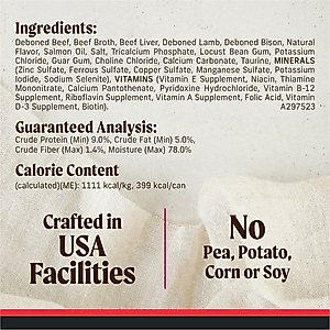 Merrick Adult Grain-Free Beef, Lamb & Bison Pate Canned Dog Food, 12.7-oz can, case of 12