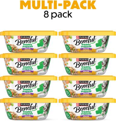Show full view: Purina Beneful Freshly Prepared Blends with Chicken, Carrots, Peas & Wild Rice Wet Dog Food 10-oz container, case of 8 slide 3 of 12