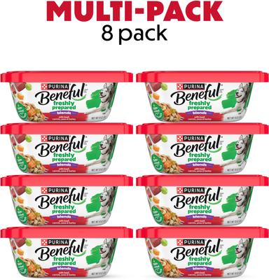 Show full view: Purina Beneful Freshly Prepared Blends with Beef, Carrots, Peas, & Barley Wet Dog Food, 10-oz, case of 8 slide 3 of 11