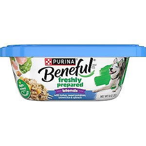 Purina Beneful Freshly Prepared Blends with Turkey, Sweet Potatoes, Brown Rice & Spinach Wet Dog Food, 10-oz container, case of 8