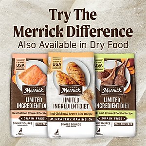 Merrick Limited Ingredient Diet Grain-Free Wet Dog Food Real Lamb Recipe, 12.7-oz can, case of 12