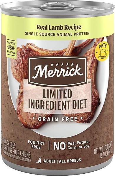 MERRICK Limited Ingredient Diet Grain-Free Wet Dog Food Real Lamb