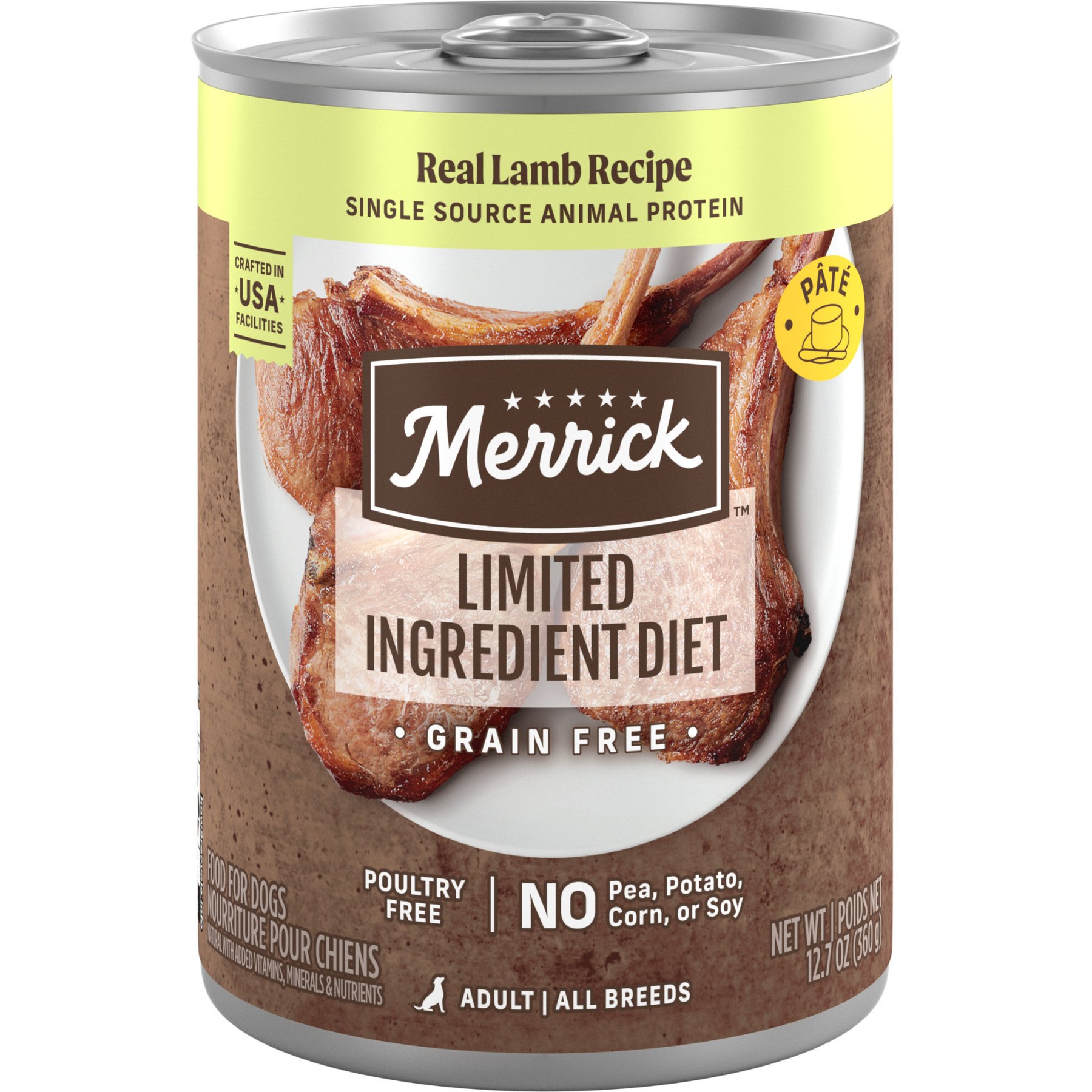 Merrick Limited Ingredient Real Lamb Canned Dog Food, 12.7-oz, 12 ct