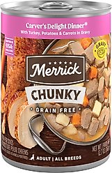 Merrick Chunky Grain-Free Wet Dog Food Carvers Delight Dinner, 12.7-oz can, case of 12