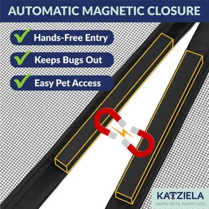 Katziela Magnetic Screen Dog Door, Black, 83 x 38-in