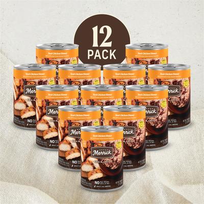 Show full view: Merrick Grain-Free Wet Dog Food Real Chicken Recipe, 12.7-oz can, case of 12 slide 3 of 11