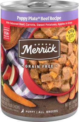 MERRICK Grain-Free Wet Puppy Food Puppy Plate Beef Recipe,